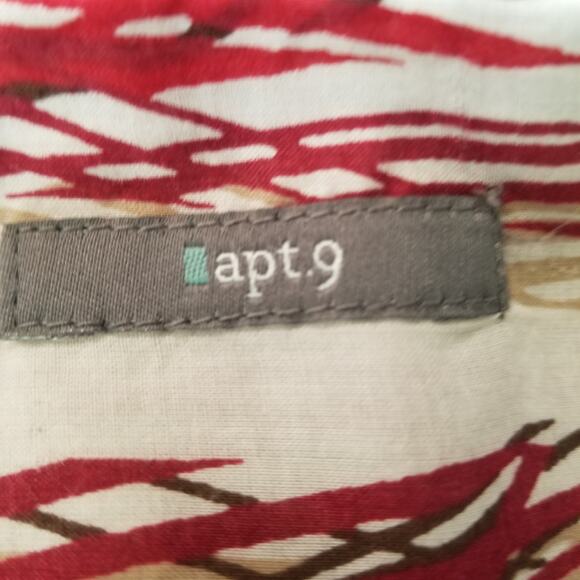 Apt 9 Career Classic Graphic Fit & Flare Skirt Cream Rust Browns Pls Size 16 - Picture 5 of 6